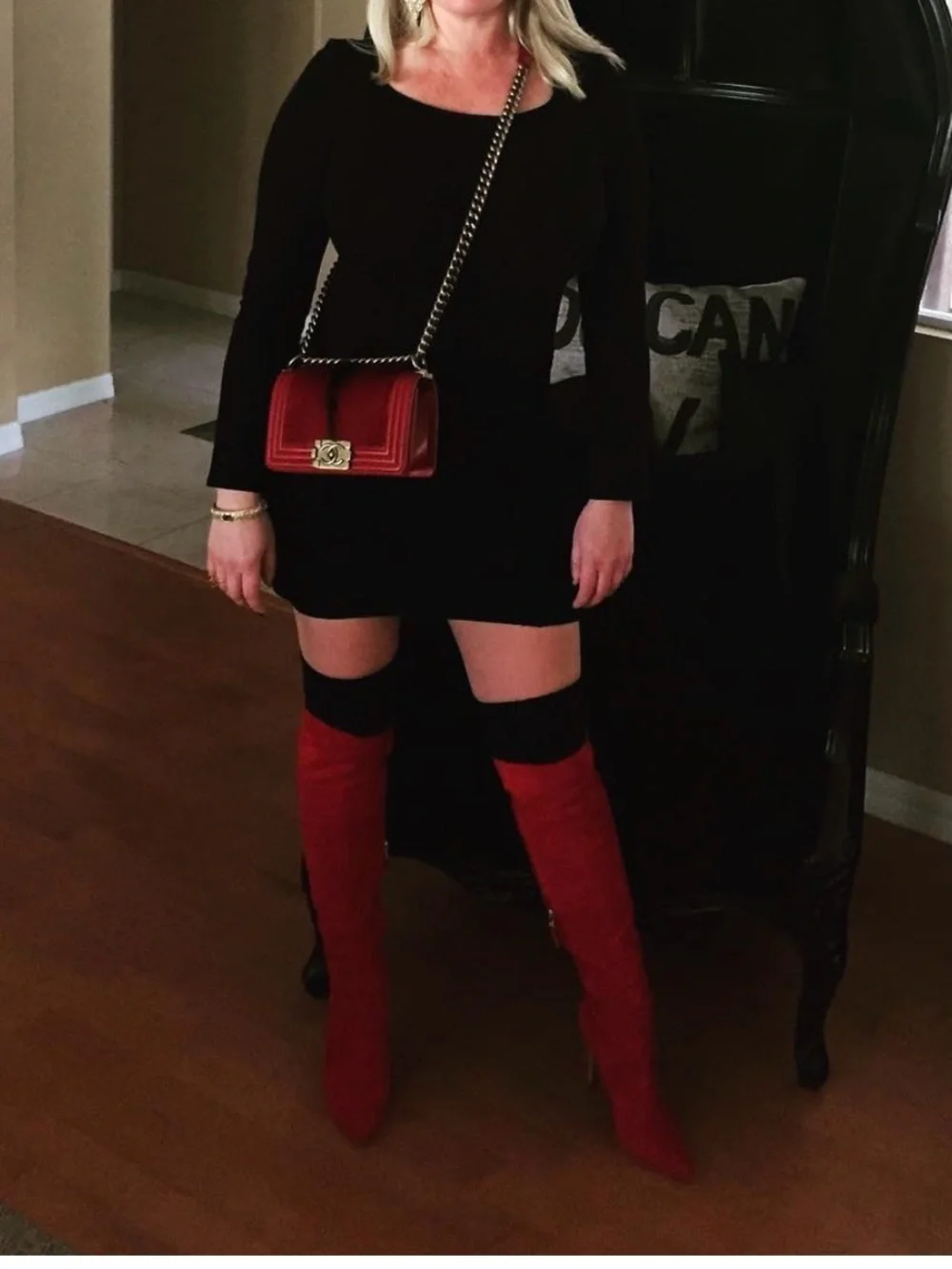 Marciano Red Suede Over the Knee boots 40